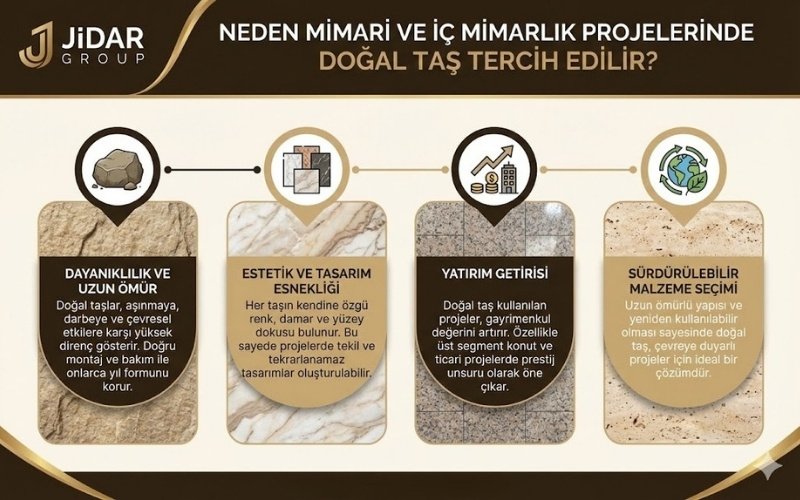 Neden Mimari ve İç Mimarlık Projelerinde Doğal Taş Tercih Edilir
