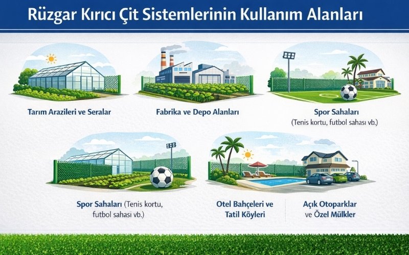 Rüzgar Kırıcı Çit Sistemlerinin Kullanım Alanları