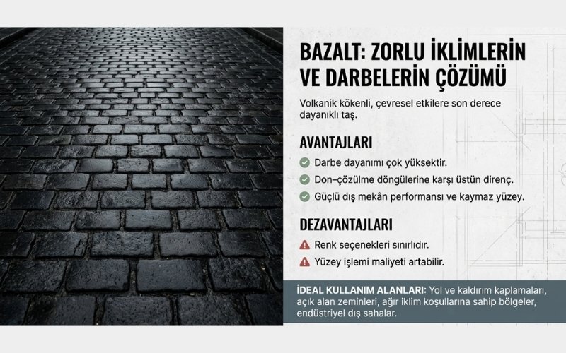 Bazalt Zemin Taşı Nedir? Avantajları ve Kullanım Alanları