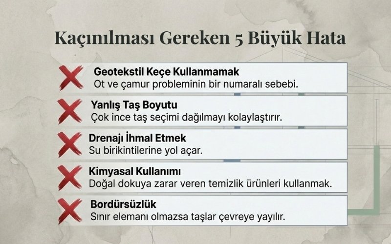 En Sık Yapılan Çakıl Taşı Bakım Hataları