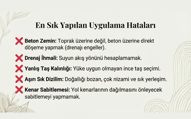 Yer Döşeme Taşları ile Doğal Görünümlü Yürüyüş Yolları 13 En Sık Yapılan Hatalar