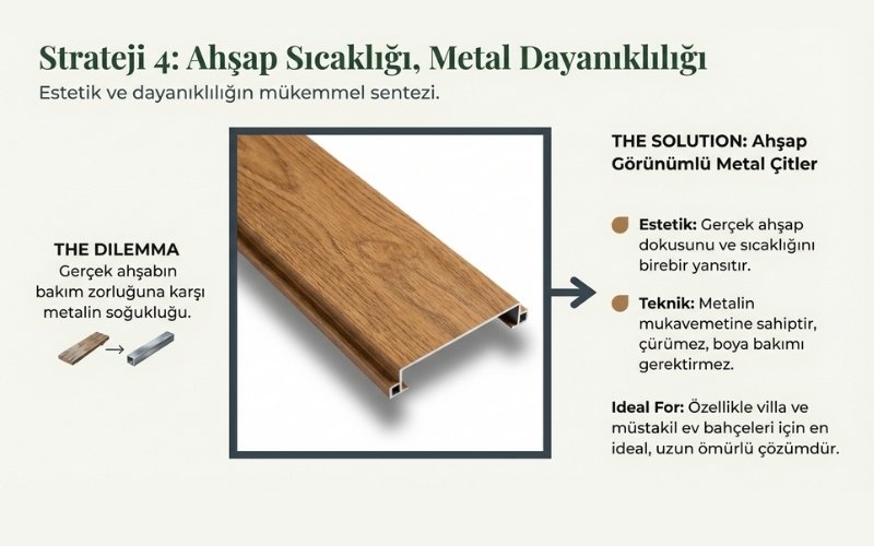 Ahşap Görünümlü Panel Çit Dekoru