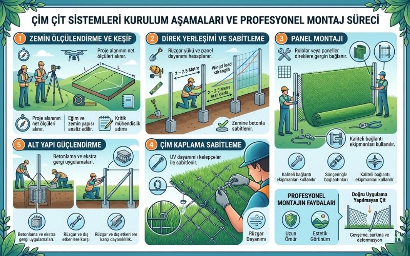 Çim Çit Sistemleri Kurulum Aşamaları ve Profesyonel Montaj Süreci